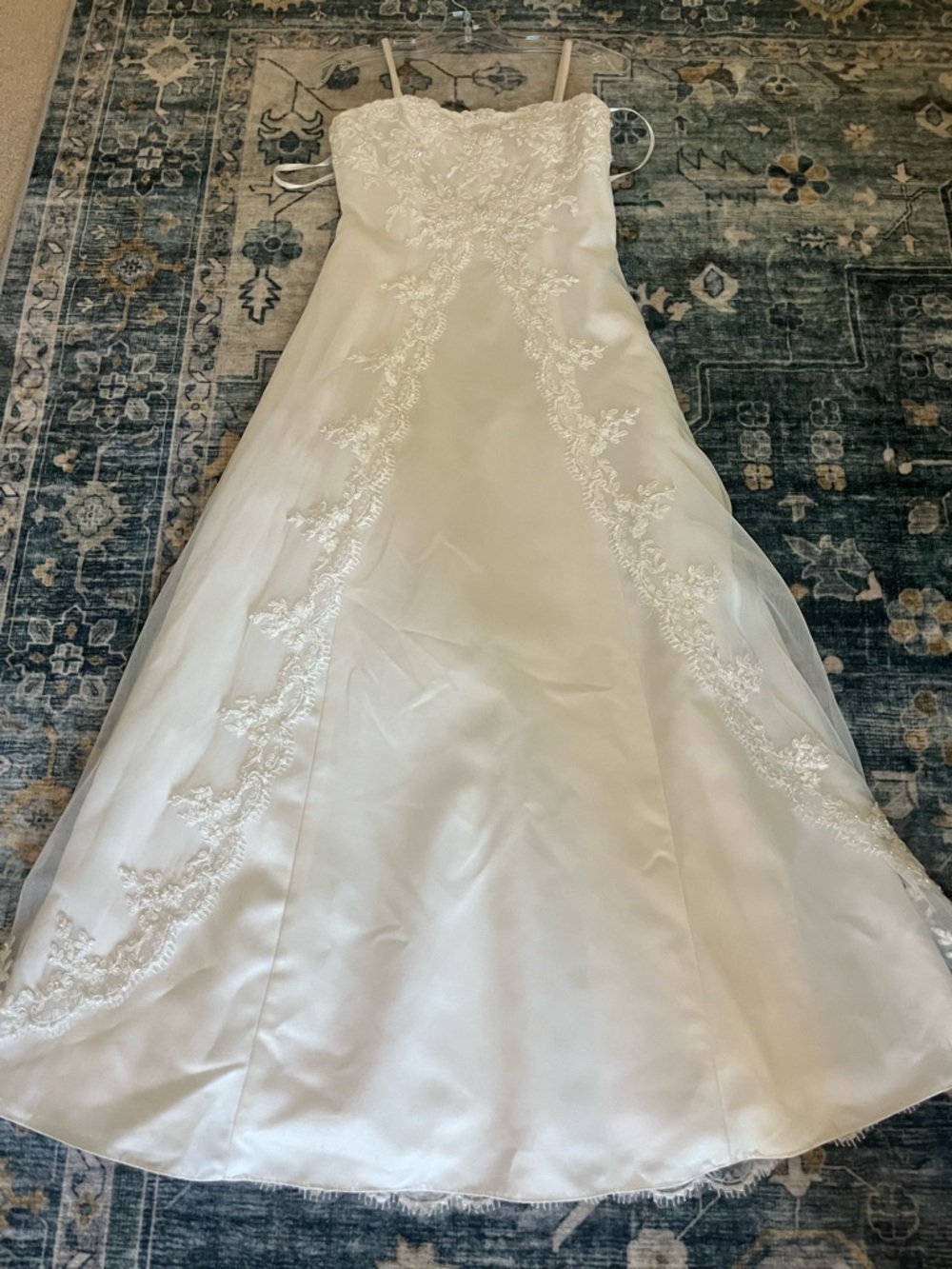 David's Bridal White Bridal Gown Bodice with Label Detail